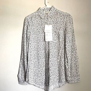 White patterned button down